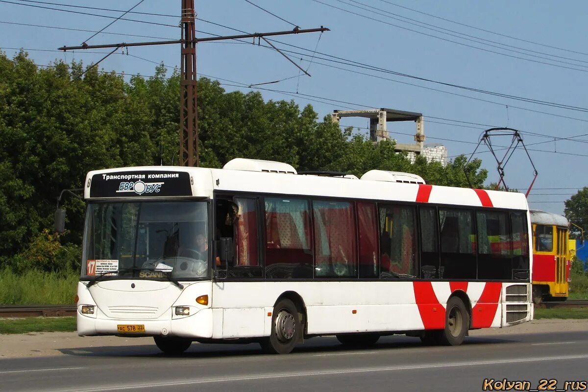 Сайт барнаула автобусов. Автобус 17 Барнаул. Scania OMNILINK Барнаул. Скания ОМНИЛИНК автобус Барнаул. Scania OMNILINK cl94ub Swebus Барнаул.