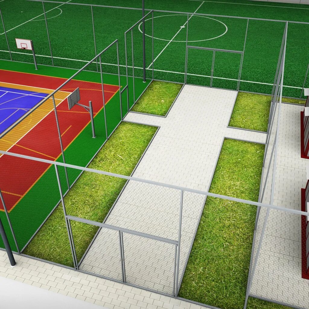 Многофункциональная спортивная площадка. Модель спортивной площадки. Макет спортплощадки. Моделирование спортивной площадки. Спортивная площадка футбол