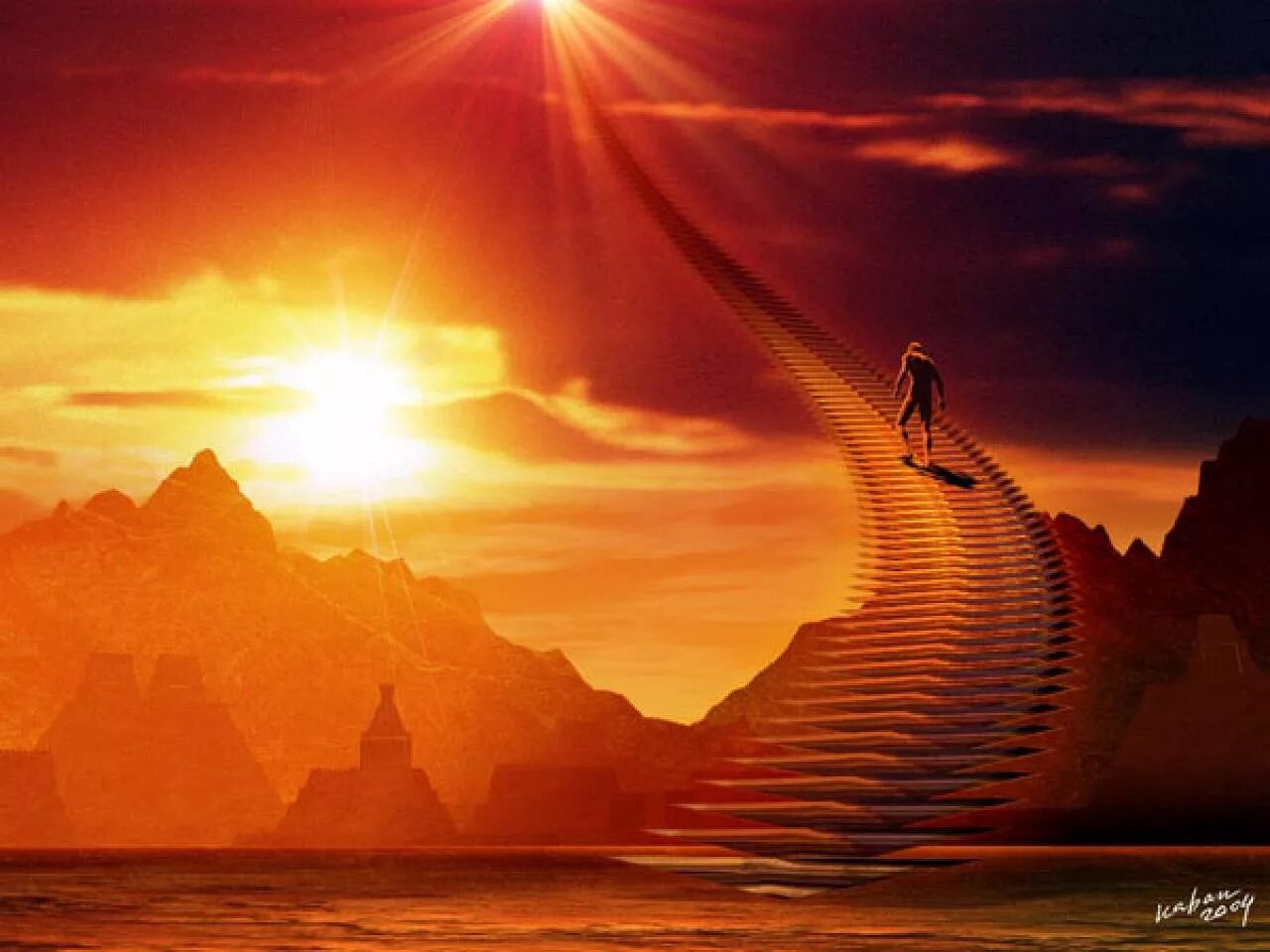 Чела и путь. Стремление к жизни. Лестница к солнцу. В пути. Человек идущий к солнцу.