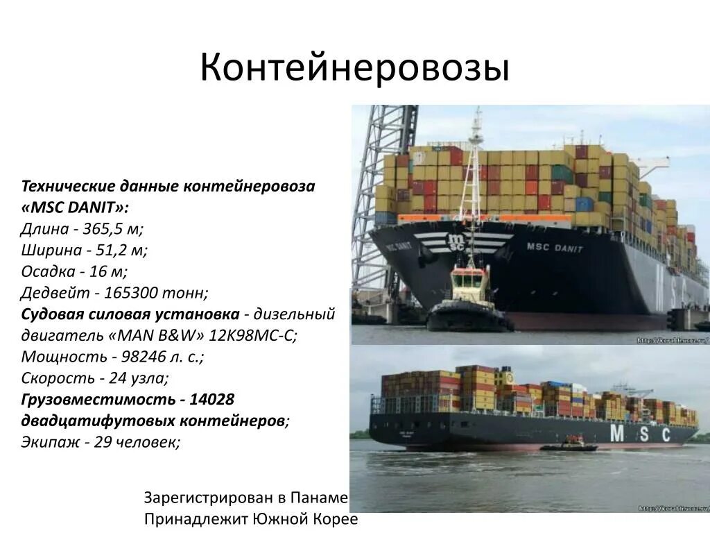 Типы грузов на судне