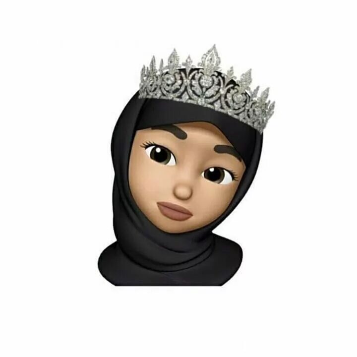 Мусульманские смайлики. Девушка в хиджабе с короной. Мусульманка в короне. Стикер мусульманка. Эмодзи мусульманка.