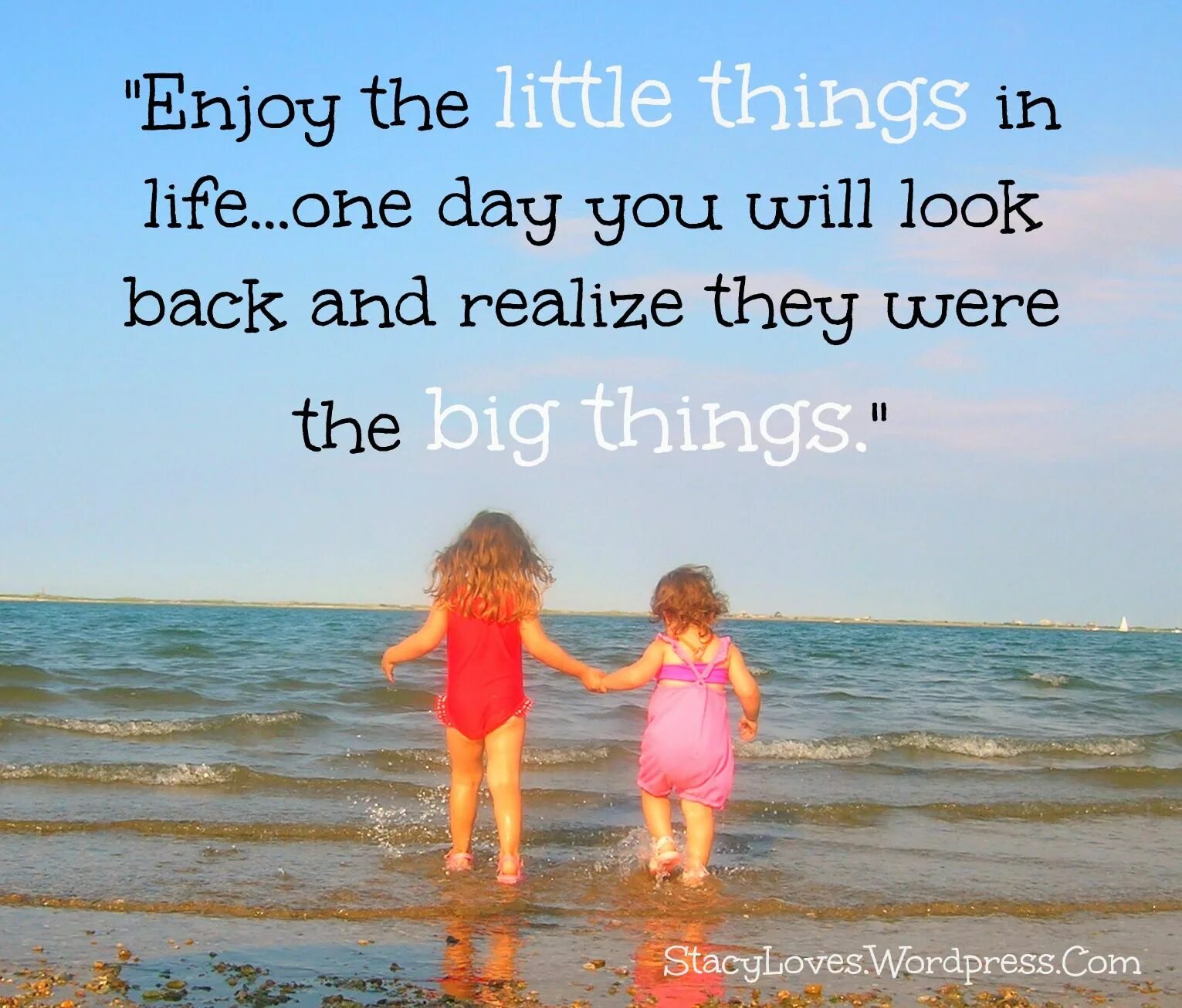 Little things in Life. Enjoy the little things. Enjoy the little things in Life for one Day you will look back and realize they were the big things. Love the little things in Life. Enjoy this day