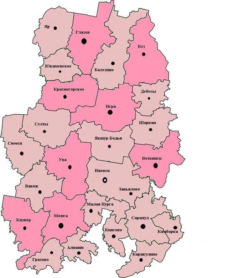 Где находится ур на карте. Карта Удмуртии с районами. Карта Республики Удмуртия с районами. Карта Удмуртской Республики с районами и деревнями. Карта Удмуртии подробная по районам.
