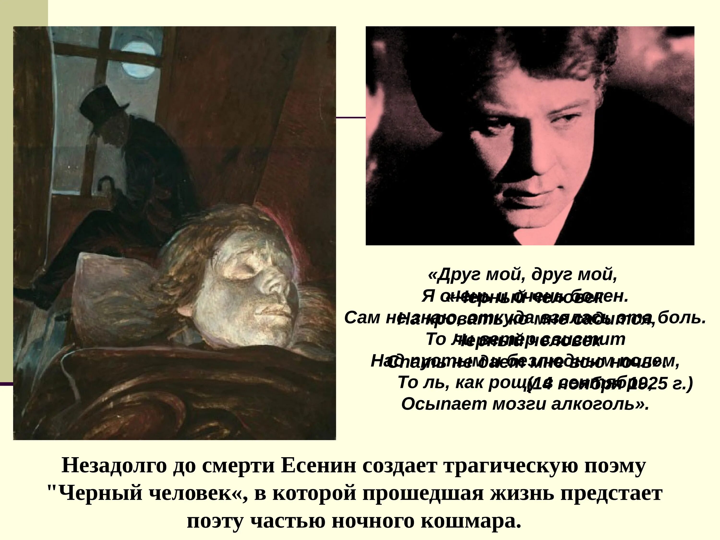 Есенин болен очень болен. Есенин с.а. "черный человек". Черный человек Есенин презентация.