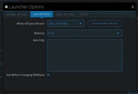 Memory settings