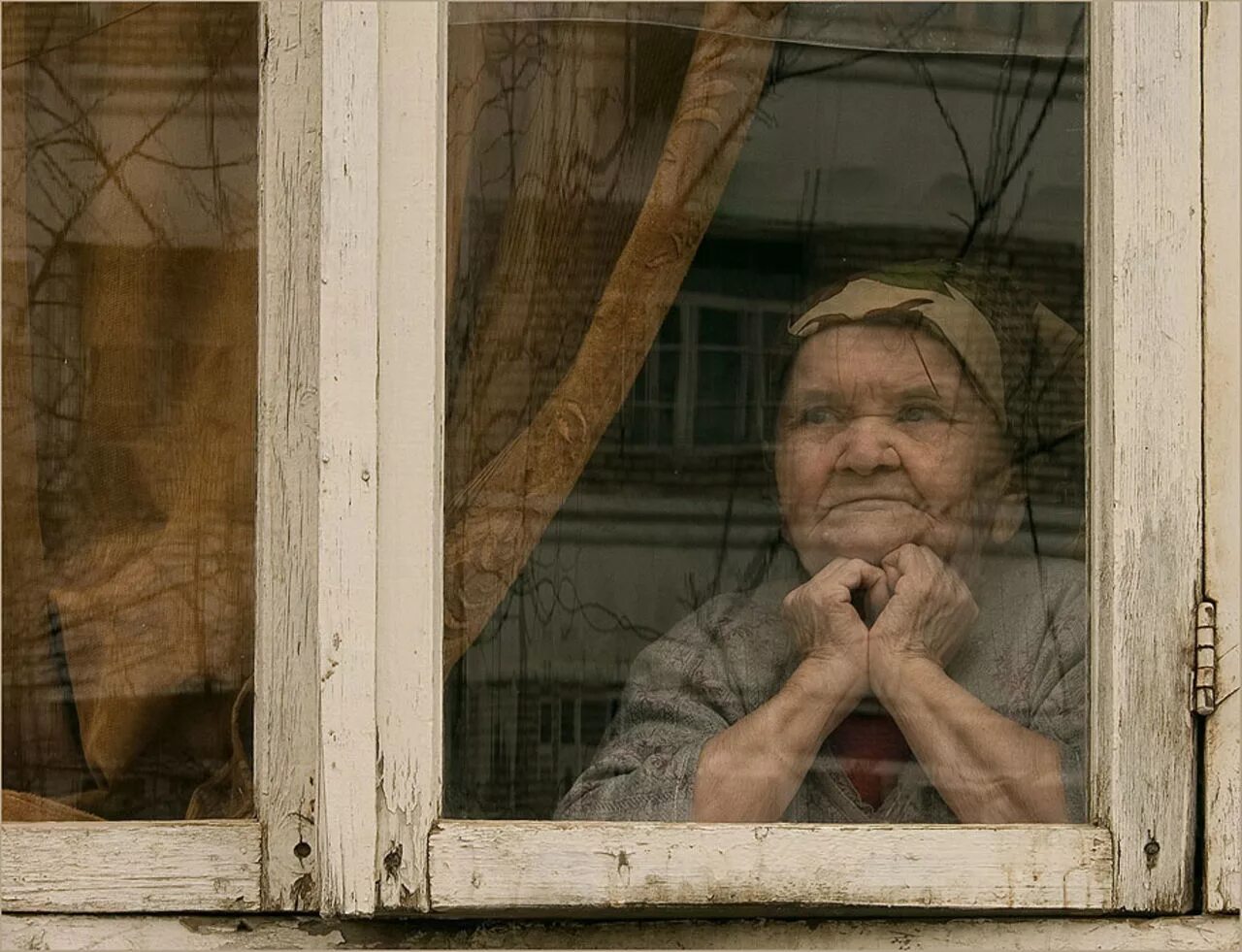 Бабушка у окна. Бабка в окне. Старушка у окна. Бабушка в окошке.