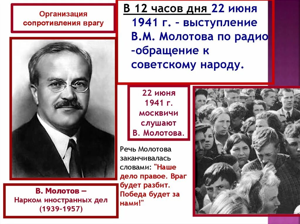 Выступление молотова 22 июня 1941