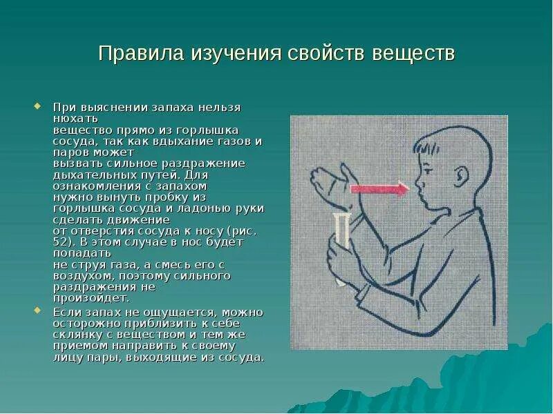 Составьте правильную последовательность распространения запаха пахнущего вещества. Определение запаха веществ. определение запаха вещества химия. рисунок определение запаха веществ. как правильно нюхать химические вещества.