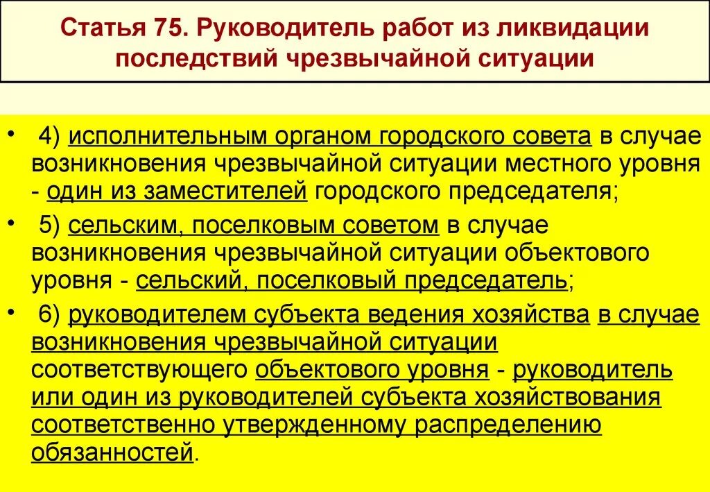 Руководство работами по ликвидации ЧС. Полномочия руководителя ликвидации ЧС. Руководство ликвидацией ЧС. Обязанности руководителя ликвидации ЧС. Организации работ по ликвидации чс