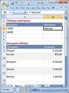 Счетз excel что это