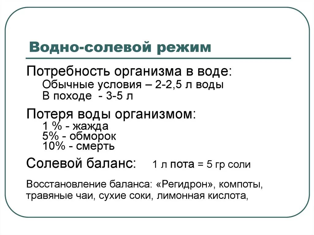 Восстановить водно солевой баланс в организме