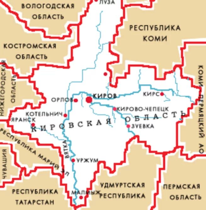 Киров какой федеральный. Город Киров на карте России Кировская область. Киров Кировская область на карте России. Кировская область на карте с кем граничит. Г Киров Кировская область на карте России.