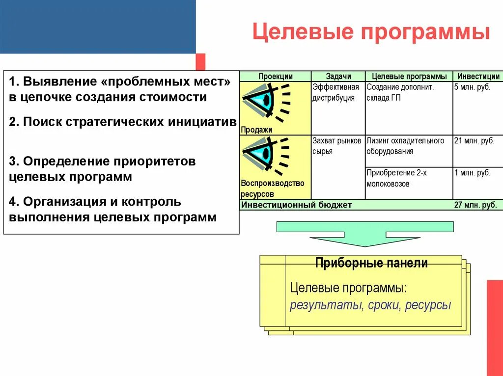 Программа стратегических инициатив. Задачи целевой программы. Выявление проблемных мест. Источники создания стоимости. Цепочка создания стоимости для программного обеспечения.