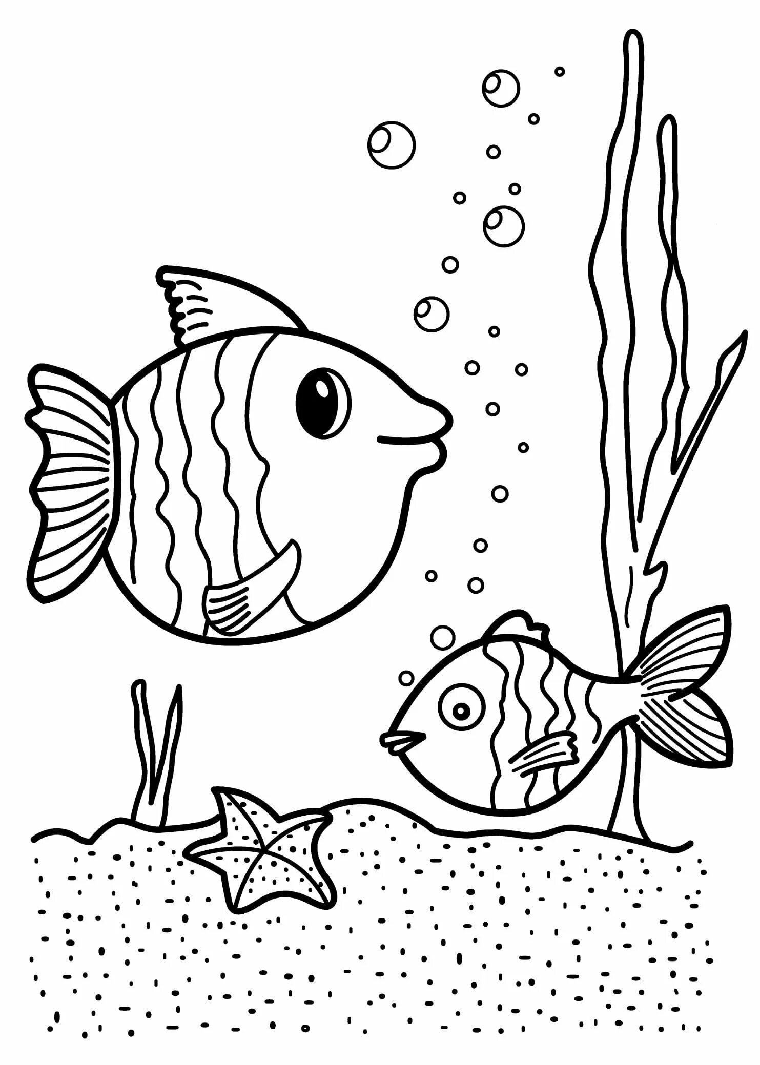 Раскраска рыбы для детей 6 лет