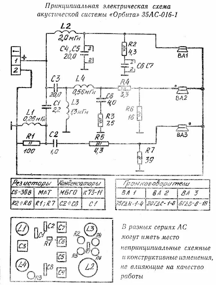 Электрические схемы колонок. Схема акустической системы Орбита 35ас-016. Фильтр колонок 35ас-016-1 Орбита. Схема колонок Орбита 35ас-016-1. Колонки 35ас-1 схема подключения динамиков.