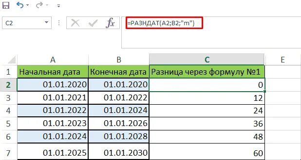 От даты отнять дни. Формула РАЗНДАТ В excel. Как посчитать разницу между датами в excel. Функция РАЗНДАТ. Разность дат в экселе.