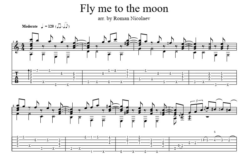 Fly me to the Moon табы для гитары. Fly me to the Moon Ноты для гитары. Fly me to the Moon табы. Fly me to the Moon Ноты.