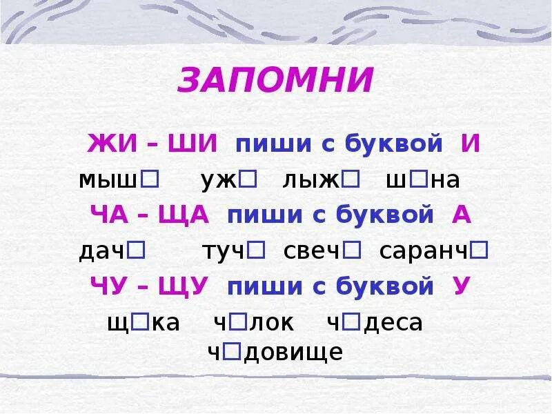 Жи ши задания. Правило жи ши. Карточка правило жи ши. Правила жи ши ча ща Чу ЩУ. 1 слово на щу