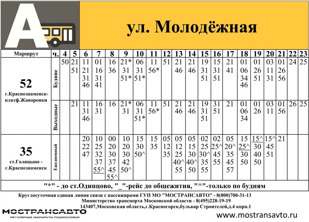 Расписание автобусов горки 10 молодежная
