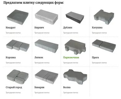 Тротуарная плитка брусчатка размеры
