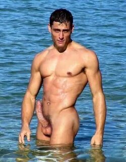 Naked men with erect penis