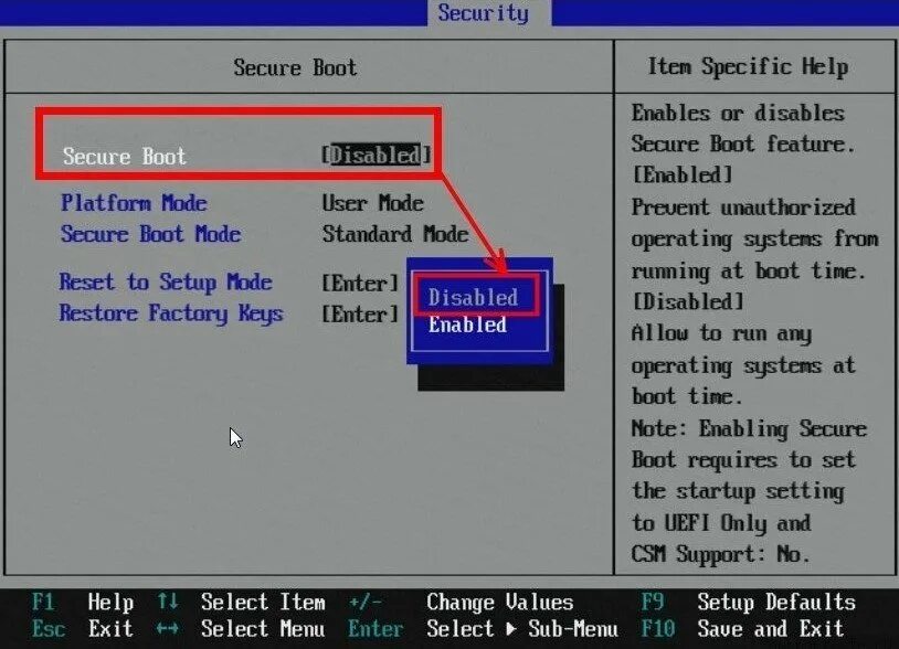 Перевод disabled на русский в биосе ноутбуке. Безопасная загрузка в биос. bios secure boot. secure boot в биосе. как включить secure boot в биосе asus.