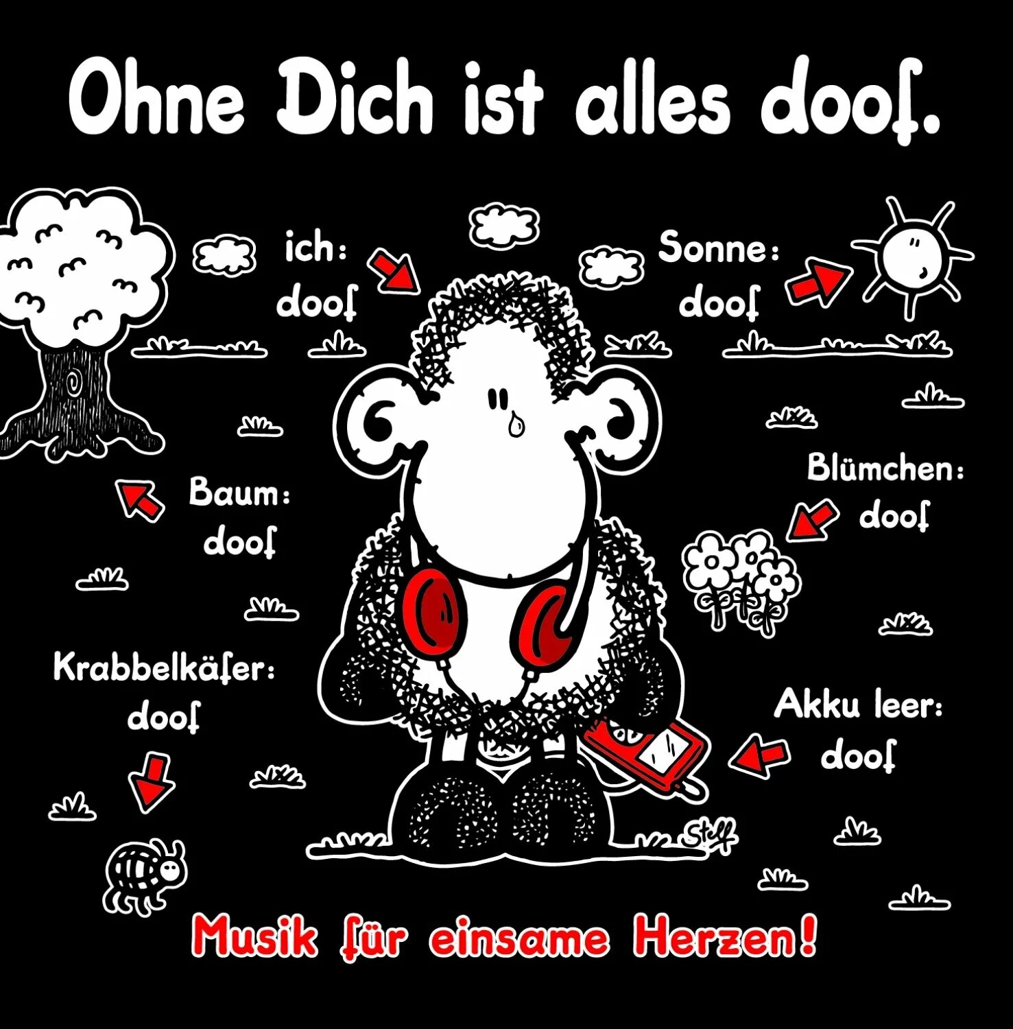 Ohne dich перевод. Ohne dich на калимбе. Глухих Doof kind. Открытки с овечками прикольныеich ohne du.