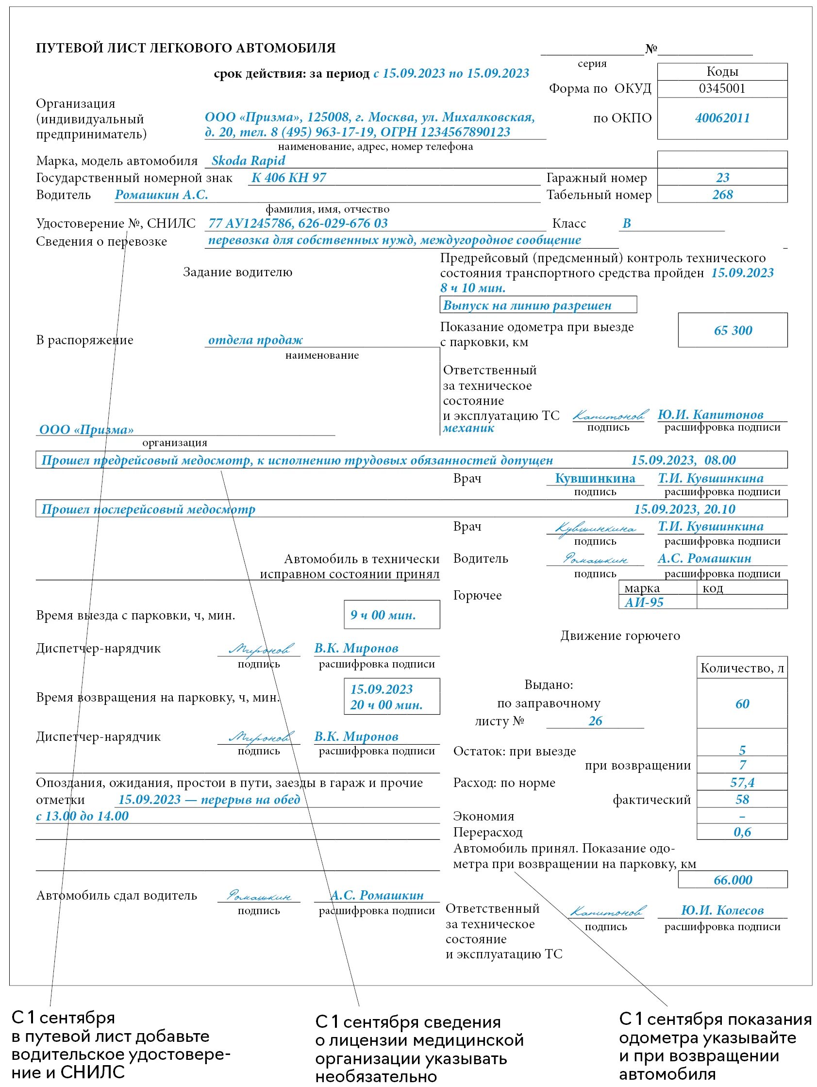 Путевой лист образец март 2023. Путевой лист для легкового автомобиля 2023. Пример заполнения путевого листа легкового автомобиля 2023. Заполненный путевой лист 2023.