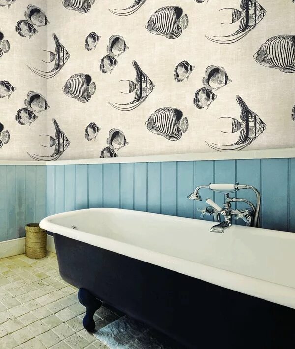 стеновые панели для ванной морская тематика. наклейки в ванную комнату. ванная комната в тропическом стиле. Bathroom fish. Bathroom fish.