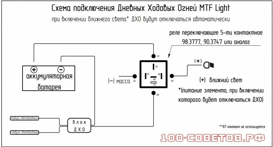 Как подключить реле дхо. Подключение ходовых огней через реле 4 контактное схема подключения. Схема подключения ходовых огней через реле 4 контактное. Схема подключения ДХО через 4 контактное реле. Подключение ДХО через реле 4 контактное схема подключения.