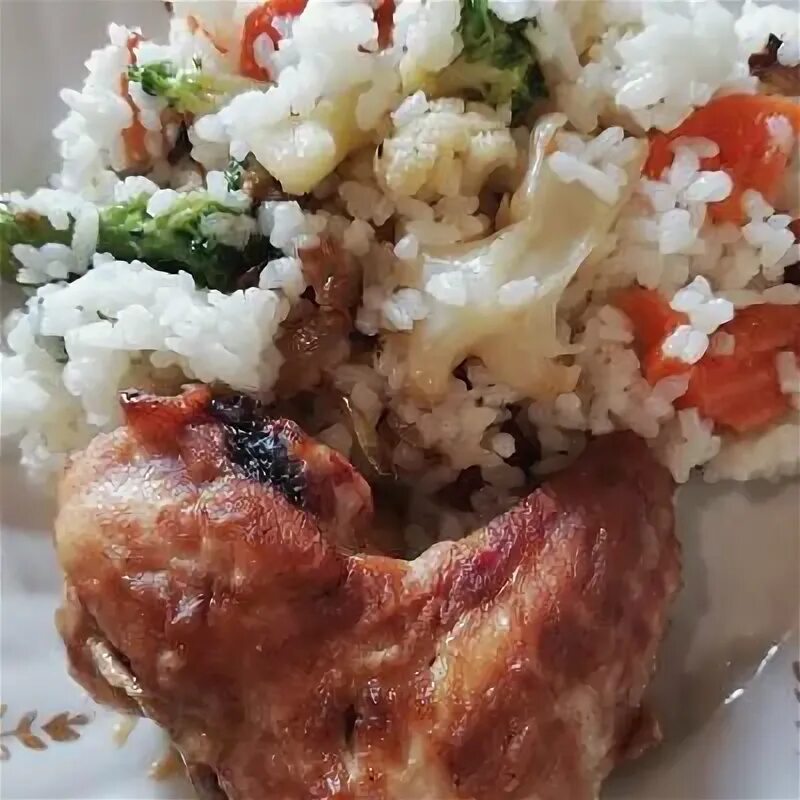 Рис с куриными крыльями