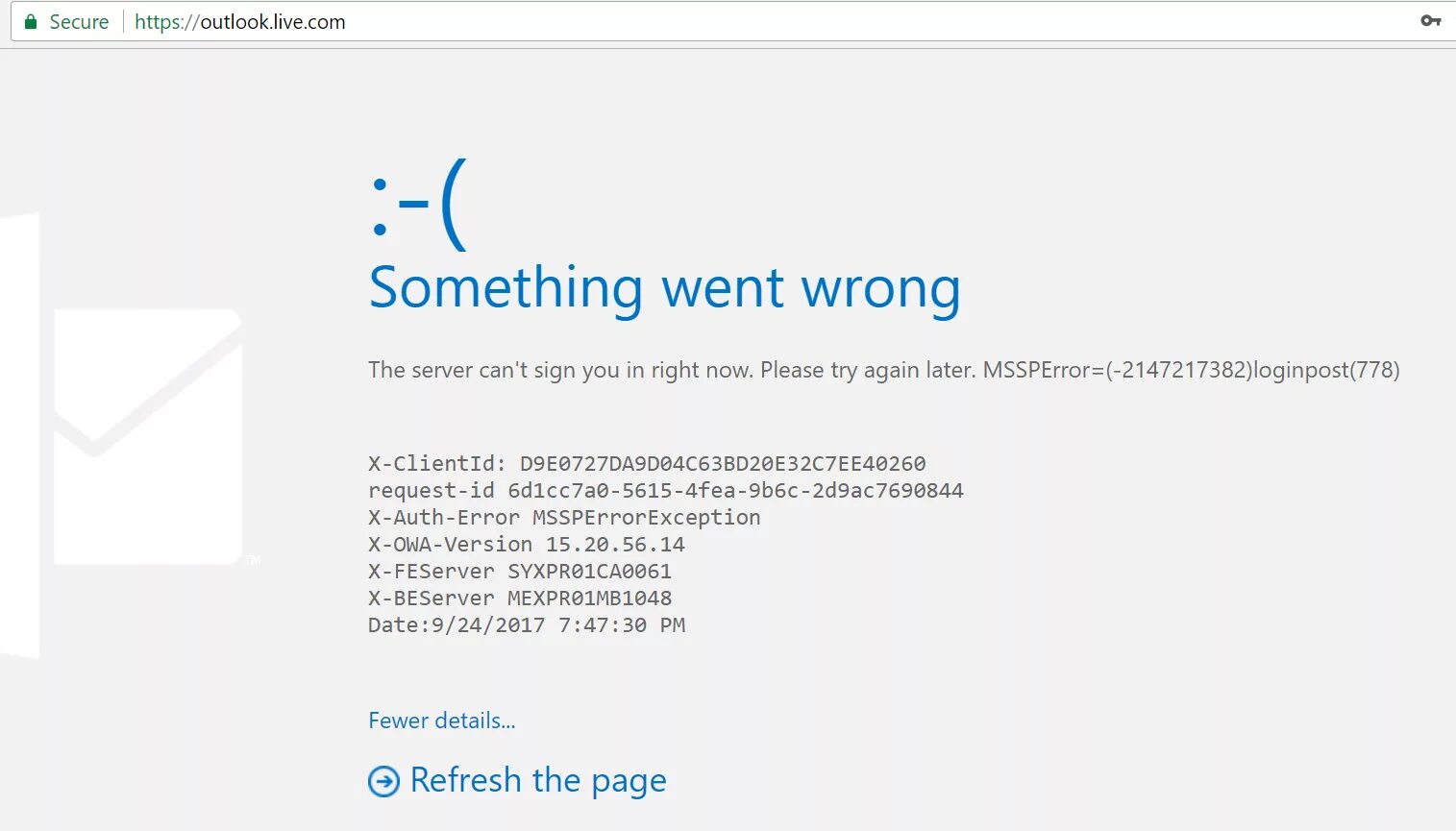 Auth error error not found. Owa смена пароля. {&quot;error&quot;:&quot;wrong user credentials&quot;}. смена пароля через owa. error wrong user.