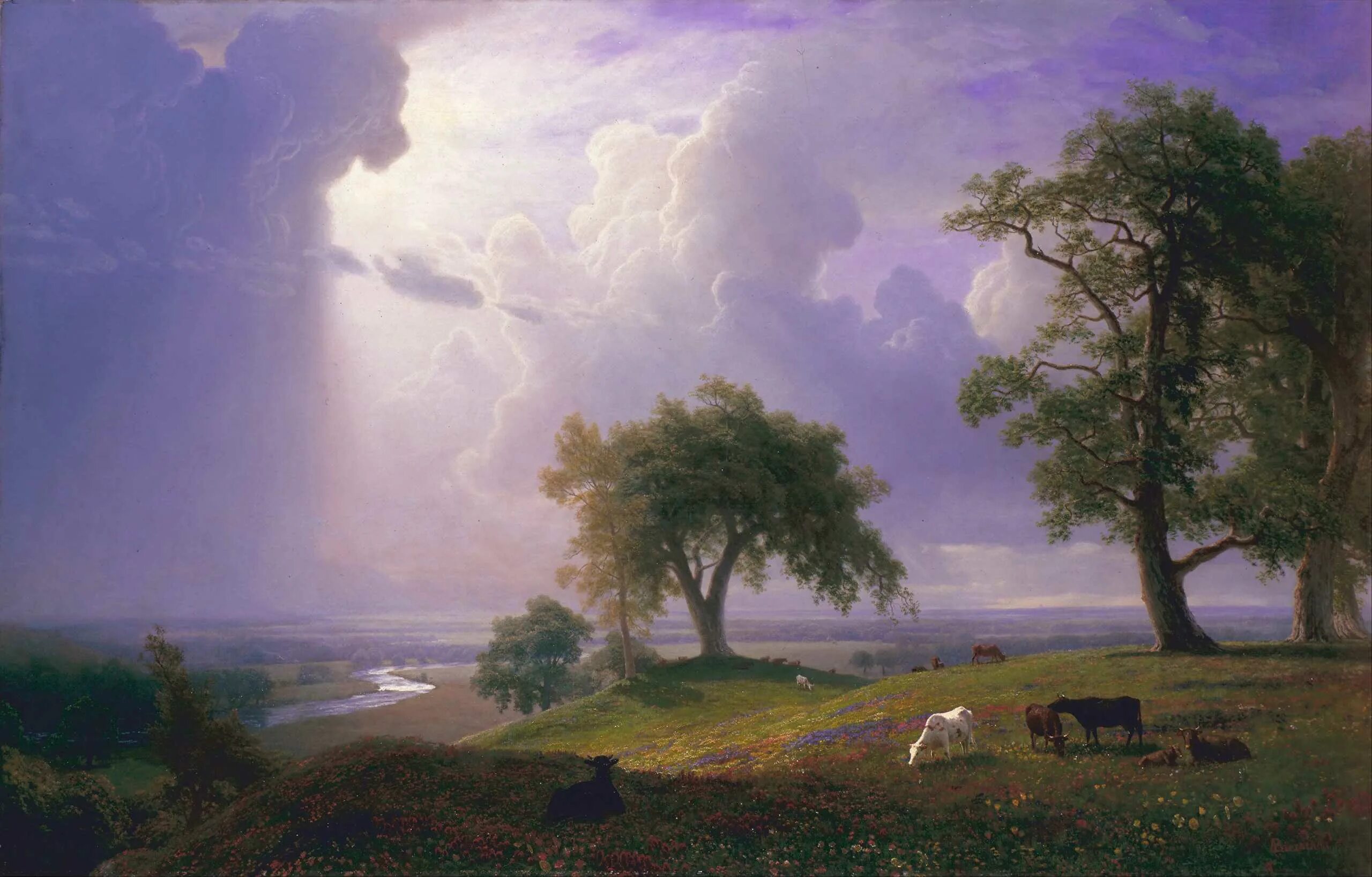 Определите какое явление природы изобразил художник пейзажи. Albert Bierstadt художник.