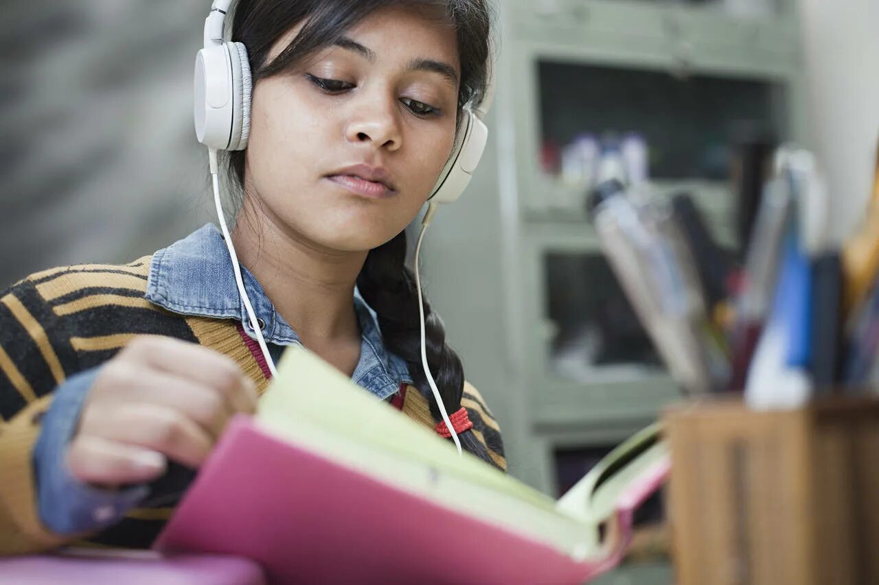While listening to music