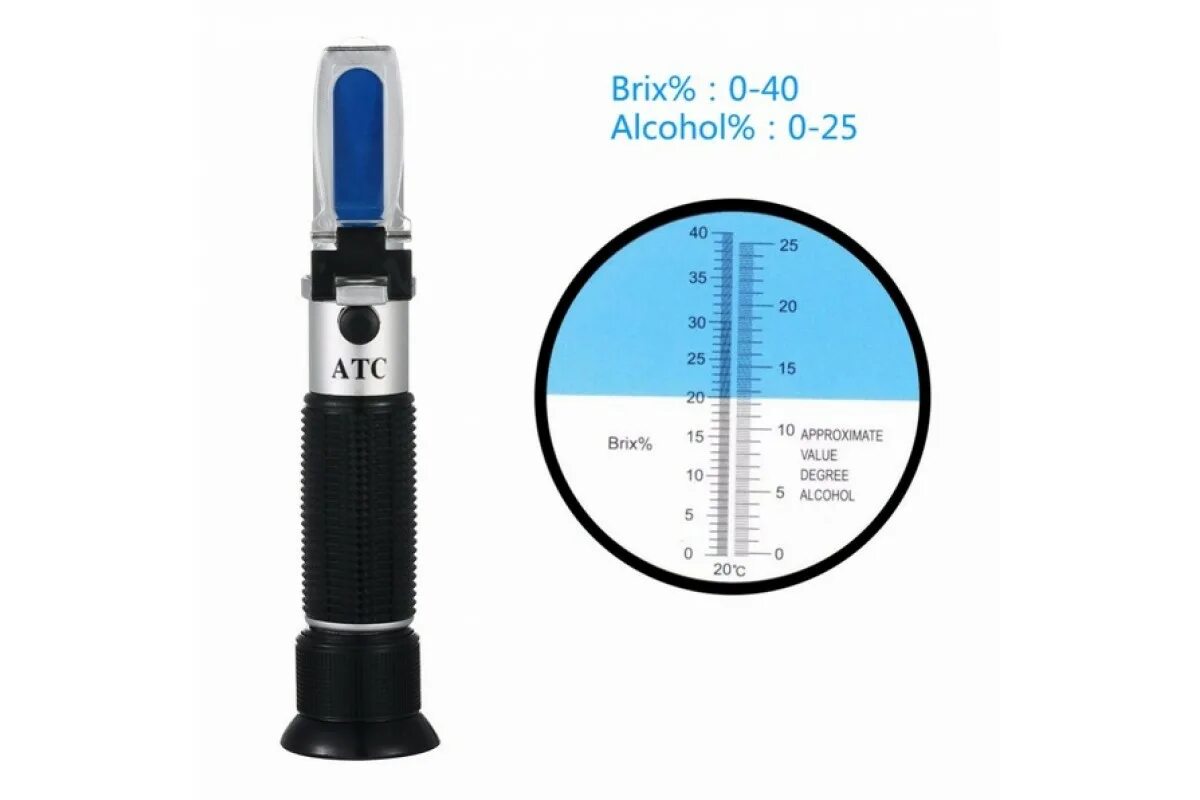 Рефрактометр 40% Brix. Рефрактометр виномер атс40. Рефрактометр оптический ATC-40, гвоздь. Рефрактометр для меда ATC-40.