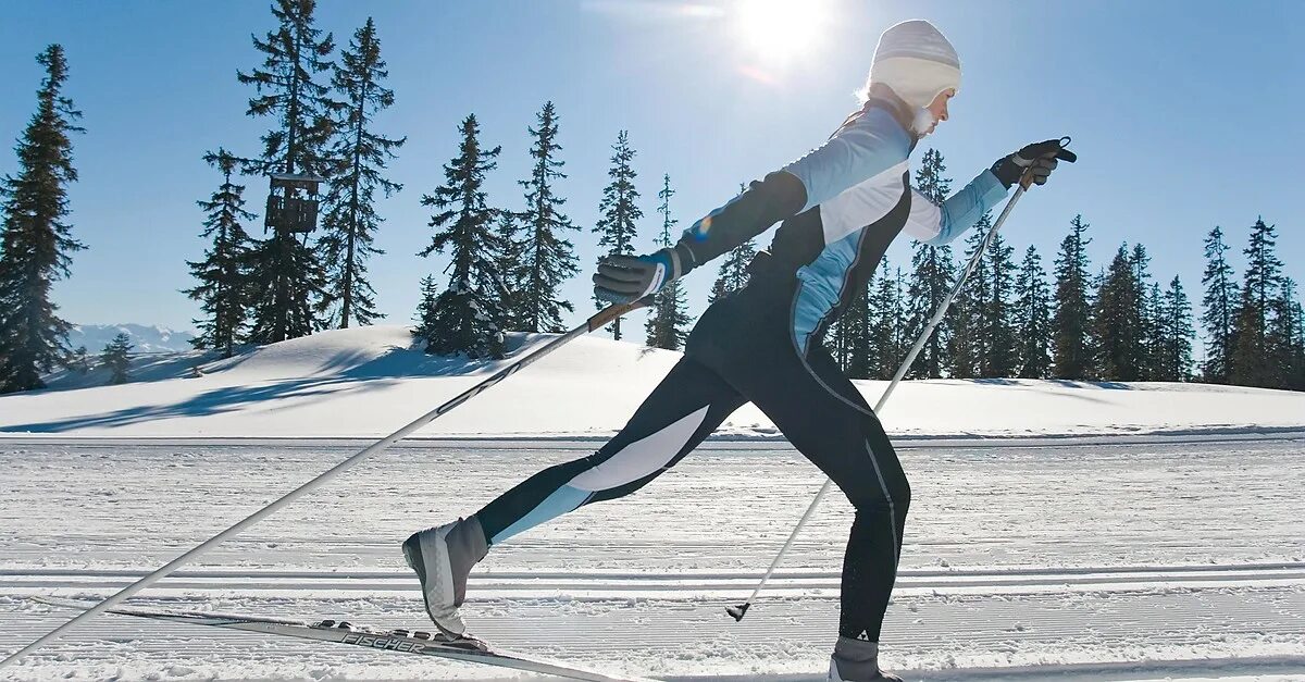 Running skiing