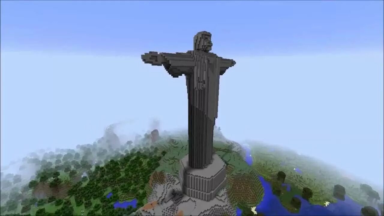 Карта статуя. Статуя в Рио де Жанейро в майнкрафт. Статуя Христа-Искупителя майнкрафт схематика. Рио де Жанейро в МАЙНКРАФТЕ. Статуя Иисуса 2b2t.