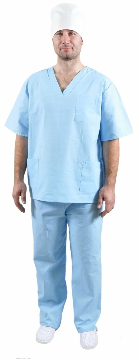 халат гк спецобъединение диана. костюм хирурга бязь. медицинская бязь. синий хирург. халат хирургический бязь.
