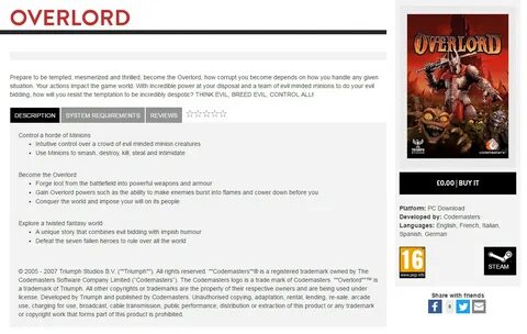 Overlord cheat