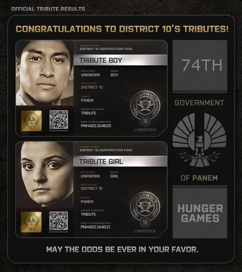 District 10 Hunger games.