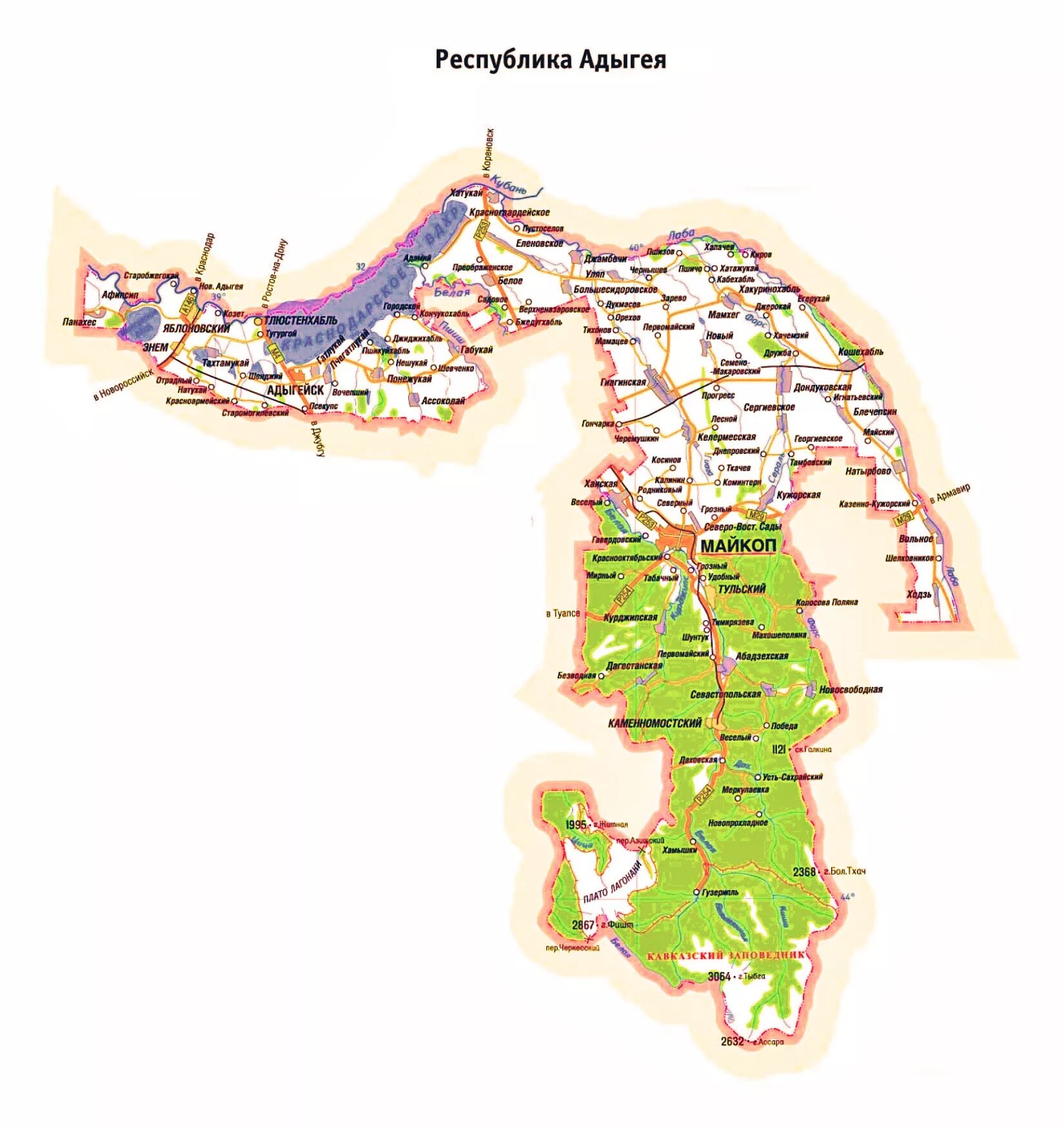 Республика адыгея какой край. Карта Республики Адыгея с населенными пунктами. Республика Адыгея подробная карта. Карта Адыгеи с населенными пунктами подробная. Карта Адыгеи с населенными пунктами.