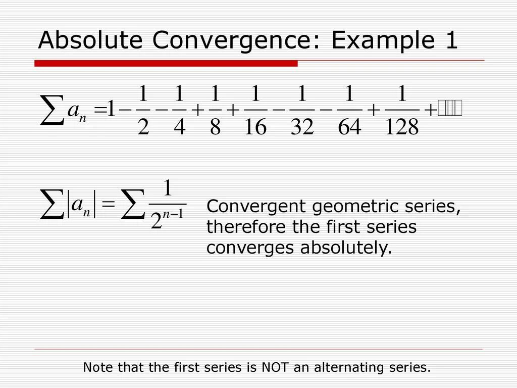 Geometric Series Convergence. Series Convergence Test. Limit Test for Convergence. Absolutely convergent Series.