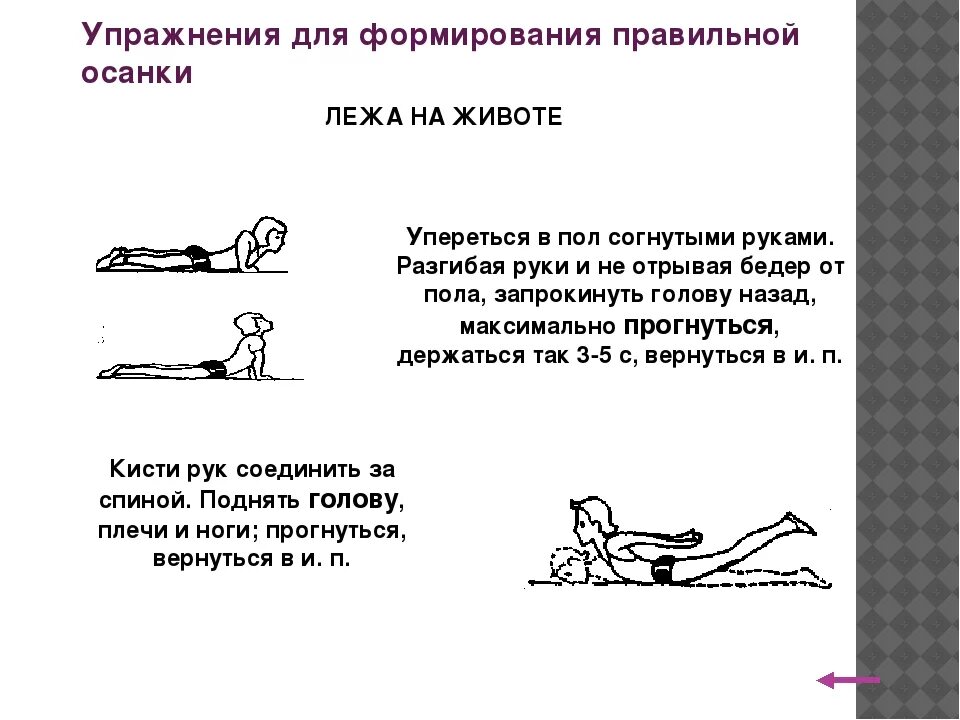 Комплекс упражнений для осанки. Упражнения для формирования правильной осанки лежа на животе. Упражнения для осанки 2 класс. Сообщение комплекс упражнений для формирования правильной осанки. Комплекс упражнений для правильной осанки 2 класс.