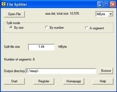 File splitting