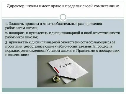 Правила директора в школе