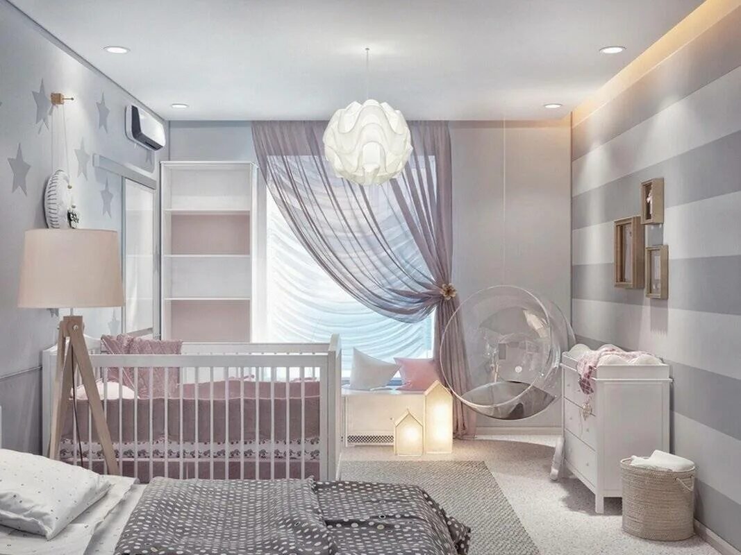 Комната для новорожденного. Спальня с детской кроваткой. Спальня родителей с детской кроваткой. Спальня с детской кроваткой в родительской комнате. Комната молодой мамы