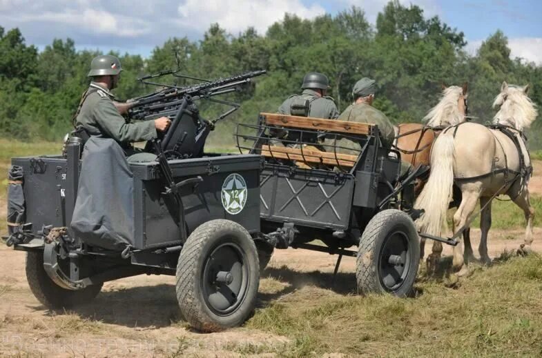 Военная телега. Повозка MG Wagen. Прицеп if.5 MG-Wagen 36. Тачанка РККА.