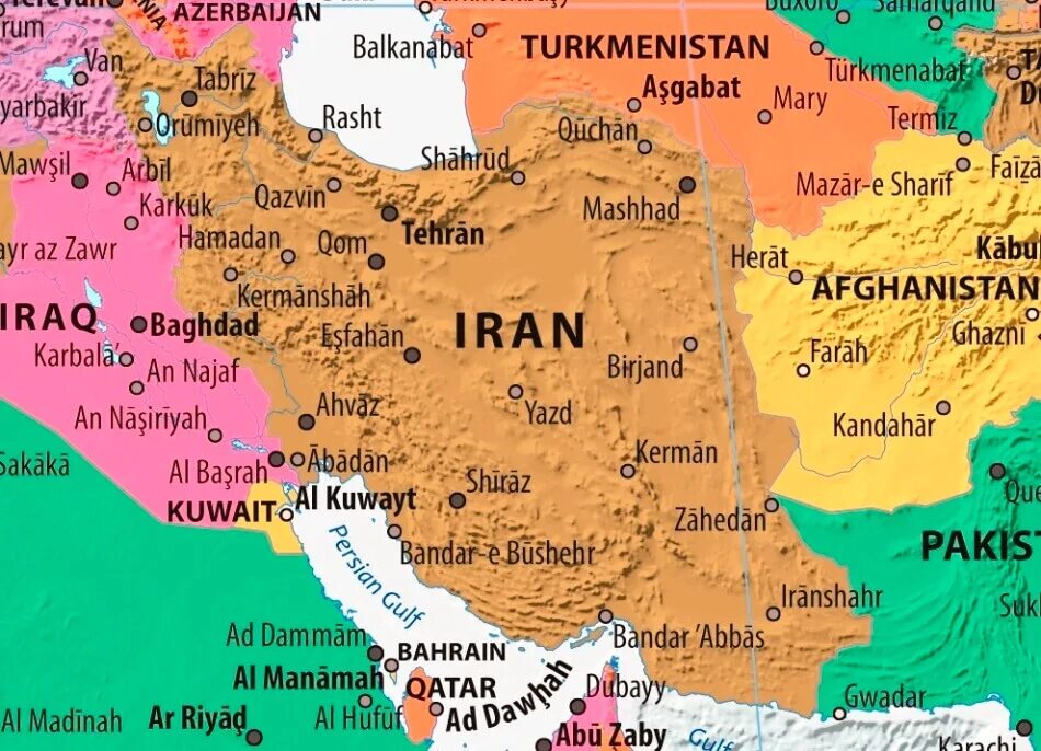 Площадь ирана в кв км. Иран карта географическая. Иран политическая карта. Столица Ирана на карте. Карта Исламская Республика Иран.