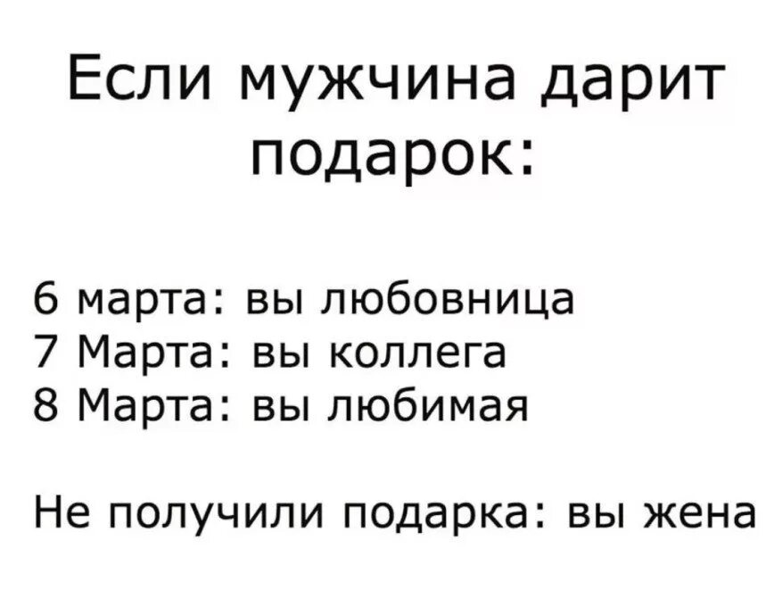 Если вас поздравили 7. Муж ничего не подарил на 8 март. Если мужчина дарит подарок.