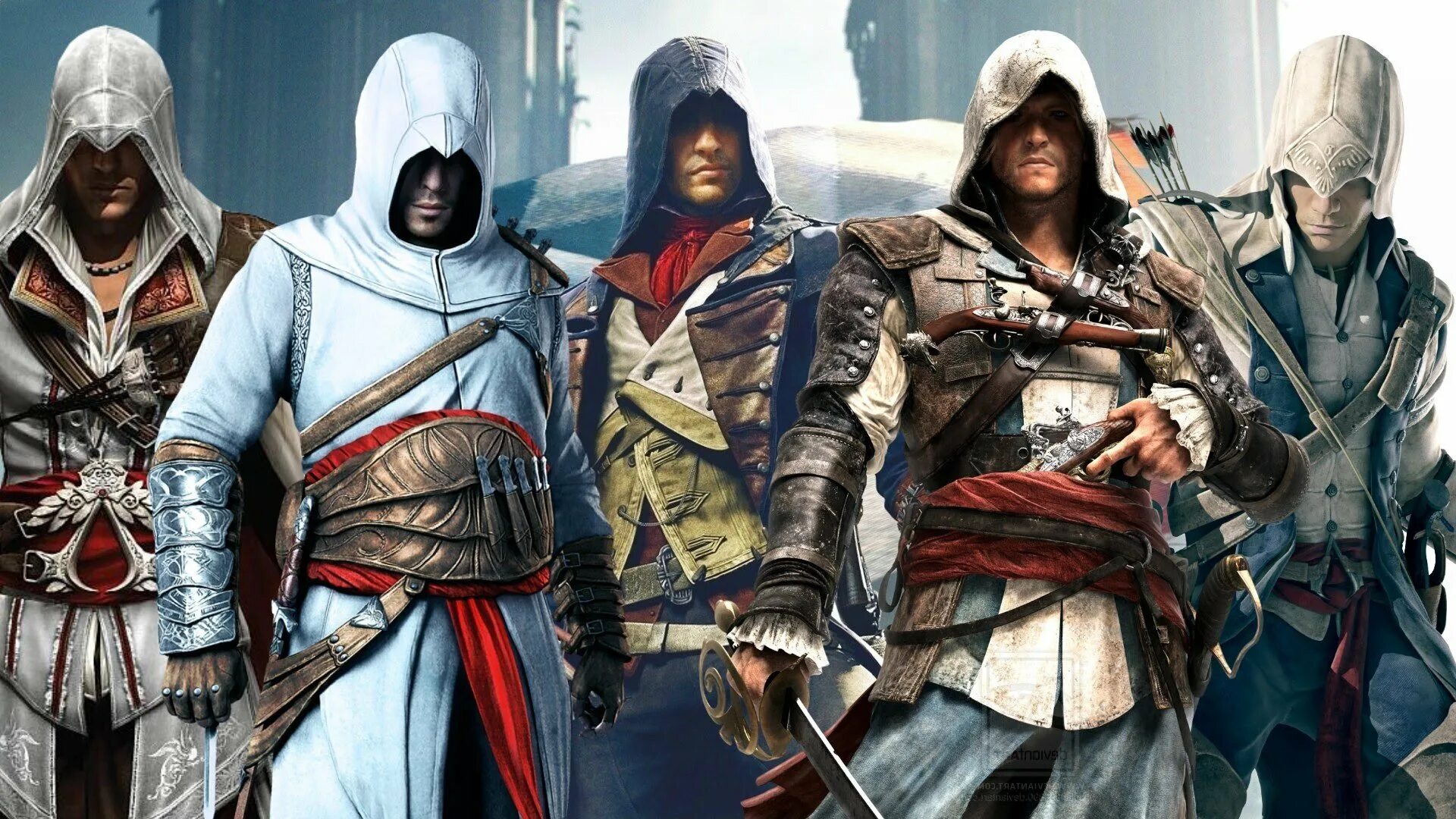 Самый лучший ассасин крид. Альтаир эцио арно. ассасин крид 5. assassins creed эцио альтаир коннор. assassin&#039;s creed 2 эцио и альтаир.